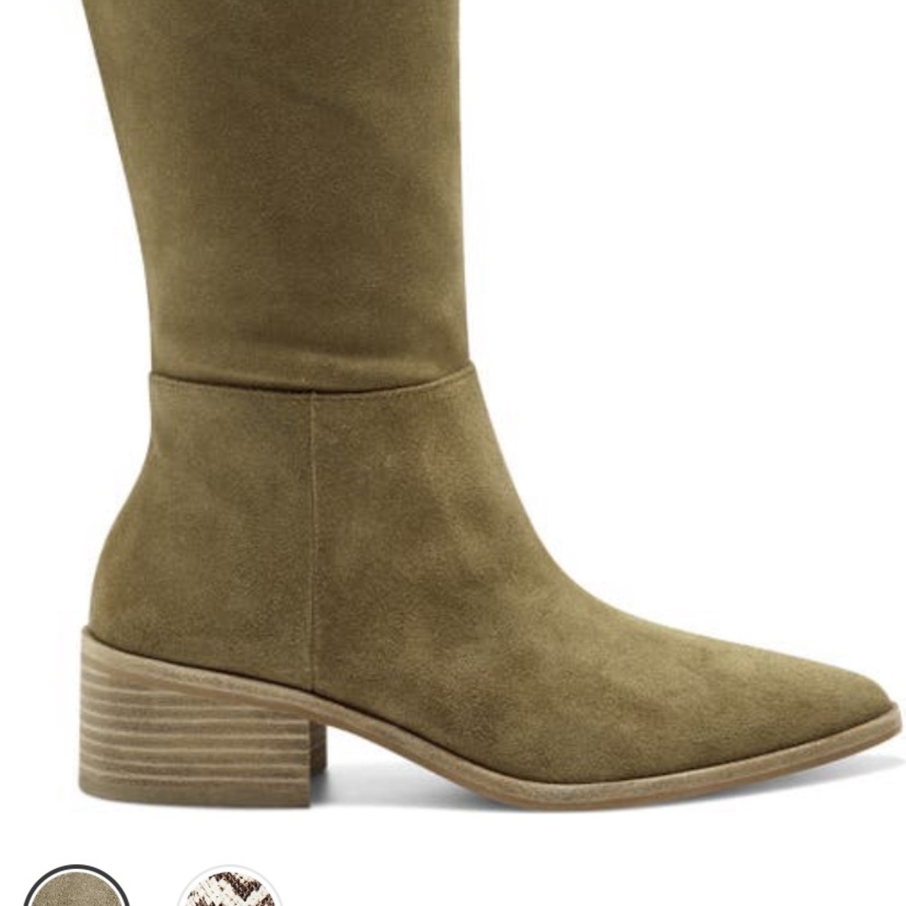 Vince Camuto knee high suede tan Beaanna Boot